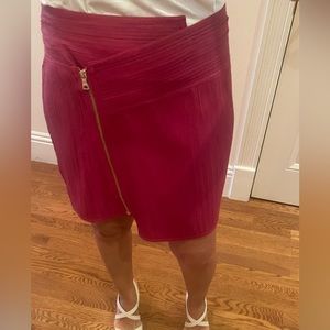 NWT Hot pink genuine leather mini skirt Size S